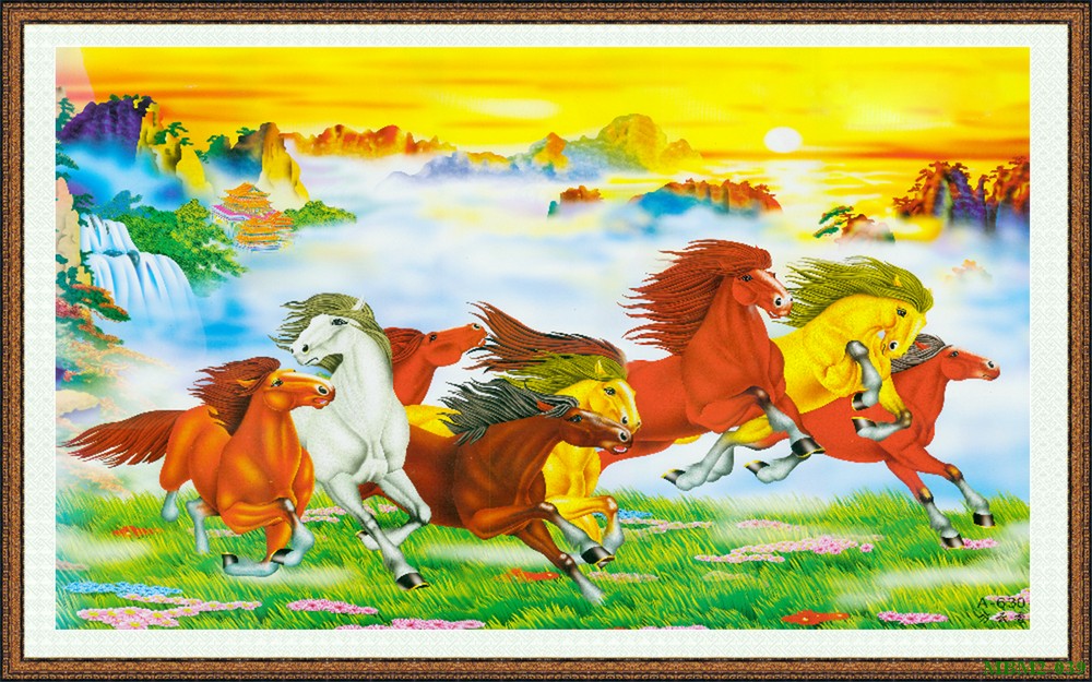 Tranh ngựa - bát mã - Mã đáo MBM2-039